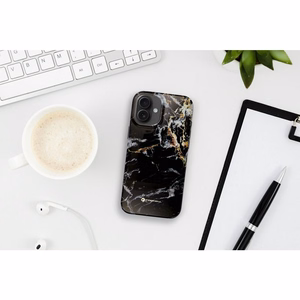 Case for iPhone 15 PRO MAX Forcell F-Protect Mirage compatible with Magsafe Military Drop-Test black marble