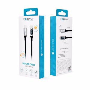 Forever LCD kabelis USB-C - Lightning 1,0 m 27W melns