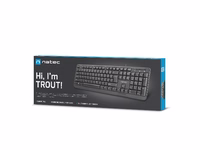 NATEC KEYBOARD TROUT SLIM USB, US LAYOUT, melns