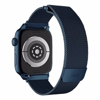 Uniq Dante nerūsējošā tērauda siksniņa priekš Apple Watch 1/2/3/4/5/6/7/8/SE/SE2 42/44/45mm - zils