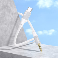 Borofone kabelis AUX BL19 Creator - jack 3,5mm uz Type C - 1 metrs balts