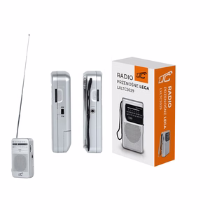 LTC portable pocket radio LEGA, AM/FM, mini jack, sudrabs