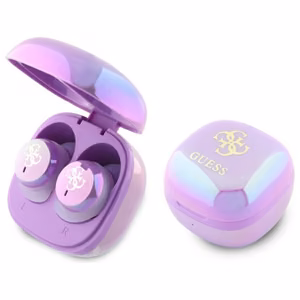 Guess 4G drukāts logotips Bluetooth TWS austiņas + dokstacija - violetas