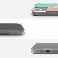 Ringke Fusion Design viedtālruņa apvalks ar TPU buferi iPhone 12 Pro Max rozā-zaļš (GNAP0028)