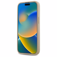 DKNY Quilted Stack Logo viedtālruņa apvalks iPhone 14 - bēšs