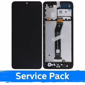 LCD displejs saderīgs ar Xiaomi Redmi A3 / Poco C61 4G (2024) melns ar rāmi (Service Pack)