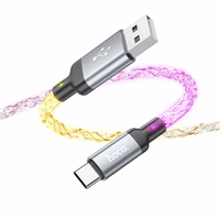 Kabelis USB A uz USB C Hoco 3A 1 m U112 pelēks