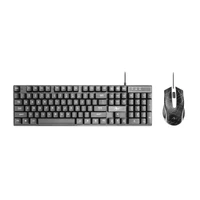 ART komplekts vadu tastatūra USB A QWERTY ar gaismu + vadu pele USB A ar gaismu AK-50 melna