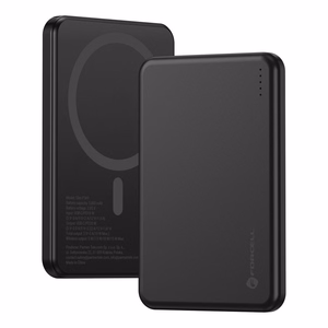 Forcell F-Energy Slim F5K9 ārējais akumulators, saderīgs ar MagSafe, 5000 mAh, 15 W, QC 4.0, PD 3.0, melns