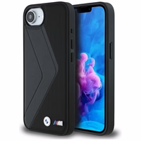 BMW Lielās svītras MagSafe apvalks iPhone 16e - melns