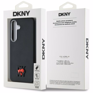 DKNY Ādas Heart of NY viedtālruņa apvalks Samsung Galaxy S25 - Melns