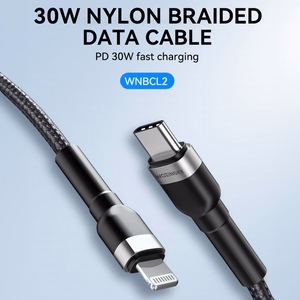 Wozinsky WNBCL2 Lightning / USB-C PD 30W kabelis 2m - melns