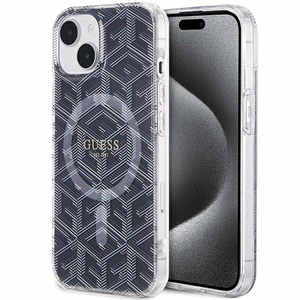 Guess IML GCube Magnētiskais viedtālruņa apvalks iPhone 15 / 14 / 13 - melna