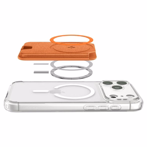 Spigen Valentinus MagFit+ MagSafe magnētiskais karšu maciņš tālrunim – oranžs