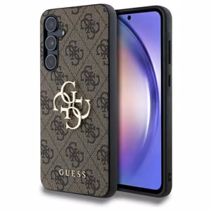 Guess 4G Big Metal Logo viedtālruņa apvalks Samsung Galaxy A55 - brūns
