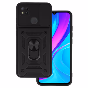 Slide Camera Armor Case Viedtālruņa apvalks Xiaomi Redmi 9C melns