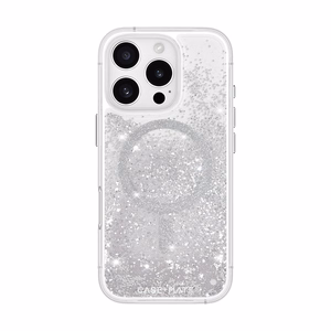 Case-Mate Waterfall MagSafe vāciņš ierīcei iPhone 16 Pro, sudraba krāsā