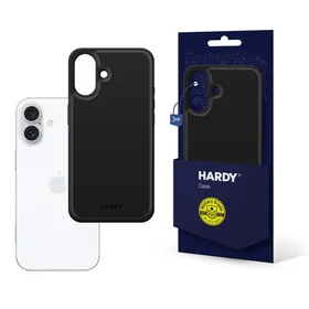 3mk Hardy Apple Silky Leather Magnētiskais viedtālruņa apvalks Apple iPhone 16 - melns