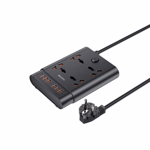 YESIDO MC08 EXTENSION KABELIS 10IN1 2650W 6XUSB-A melns