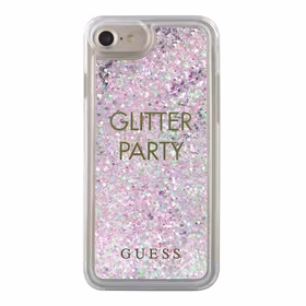 Guess GUHCP7GLUQPU iPhone 6/7/8 /SE 2020 / SE 2022 violets/ciets apvalks Liquid Glitter Party