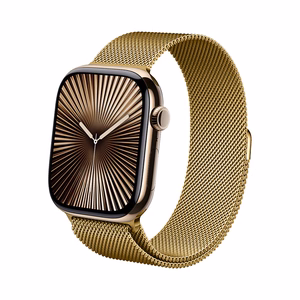 Crong Milano Steel nerūsējošā tērauda siksniņa Apple Watch 44 / 45 / 46 / 49 mm, zelta krāsā