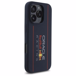 RED BULL viedtālruņa apvalks IPHONE 16 Pro saderīgs ar MagSafe RBHMP16L24SIOLRV (Silikona liels vertikāls logotips) tumši zila