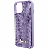 Guess Sequin Script Metal viedtālruņa apvalks iPhone 15 - violeta
