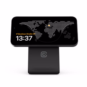 Crong MagSpot Pivot Stand 3 vienā bezvadu lādētājs iPhone, Apple Watch un AirPods ierīcēm, saderīgs ar MagSafe, melns