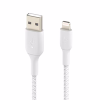 USB kabelis Belkin Boost Charge Braided USB-A to Lightning 1,0 m balts