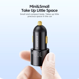 Car Charger Essager "Fan" Black 66W (2xPD)