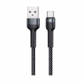 USB kabelis Remax RC-124a no USB-A uz USB-C 1,0 m melns