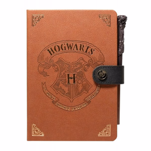 Harry Potter A5 piezīmju grāmata ar burvju nūjiņas formas pildspalvu