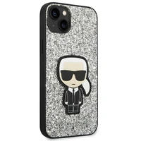 Viedtālruņa apvalks Karl Lagerfeld KLHCP14MGFKPG iPhone 14 Plus 6.7\" sudrabains / sudrabains Glitter Flakes Ikonik