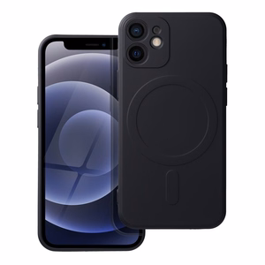 SILICONE MAG COVER viedtālruņa apvalks, saderīgs ar MagSafe, IPHONE 12 Mini melns