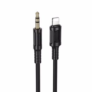 Borofone AUX kabelis BL25 Nice - Lightning uz jack 3,5mm - 1 metrs melns
