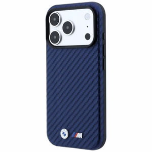 BMW M Carbon Metal Logo MagSafe maciņš modelim iPhone 17 Pro / 18 Pro – tumši zils