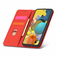 Magnētiskais karšu apvalks Samsung Galaxy A13 5G maciņš karšu turētājs sarkans