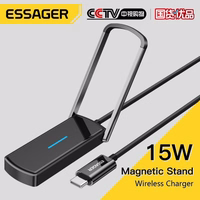 Bezvadu lādētājs Essager "Aurora" Magnetick Statīvs / Lādētājs Melns 15W (Magsafe Compatible)