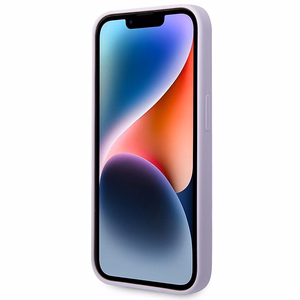 Guess GUHMP14LSBPLU iPhone 14 Pro 6.1" violets ciets apvalks silikona logotipa plāksne MagSafe