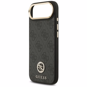 GUESS magnētiskais viedtālruņa apvalks IPHONE 17 Air, savietojams ar MagSafe GUHMP17MP4GRMDEK (PU apvalks ar 4G Strass logotipu) melns