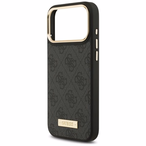 Guess 4G Logo Plate MagSafe Case for iPhone 17 Pro Max - Black