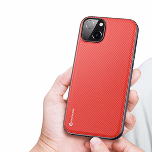 Dux Ducis Fino viedtālruņa apvalks iPhone 14 Plus sarkans, izgatavots no neilona