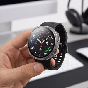 Tech-Protect Defense 2-Pack maciņš modelim Samsung Galaxy Watch 44mm – caurspīdīgs un matēts melns
