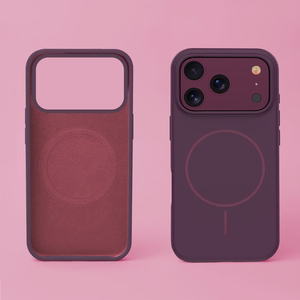 Thin Mag silikona maciņš iPhone 17 Pro 6,3″ / iPhone 18 Pro 6,3″, tumšā ķiršu krāsā