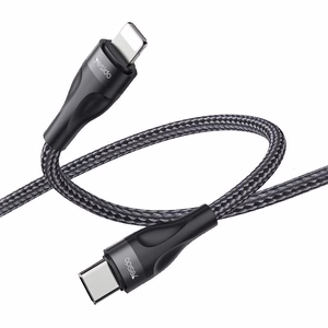 YESIDO KABELIS CA82 12W TYPE-C/LIGHTNING  30CM 2,4A melns