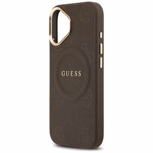 GUESS viedtālruņa apvalks IPHONE 17, saderīgs ar MagSafe GUHMP17SPSAMSECW (PU W/ Peony Hot Stamp) brūns