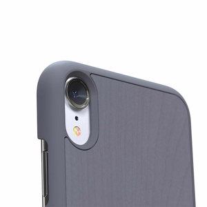 Nordic Elements Original Gefion vāciņš ierīcei iPhone XR, ar dabīga kļavas koka apdari, vidēji pelēks