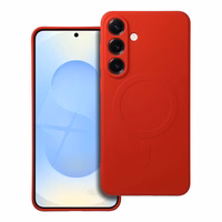 Viedtālruņa apvalks no silikona ar Magnētisko MagSafe SAMSUNG S25 Plus sarkans