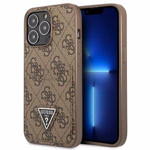 Viedtālruņa apvalks iPhone 13 Pro / 13 6.1 brūnā ar 4G trijstūra logotipu un kartes nodalījumu