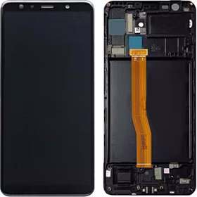 LCD Displejs Saderīgs ar Samsung A750 2018 A7 Melns Ar Frame HQ